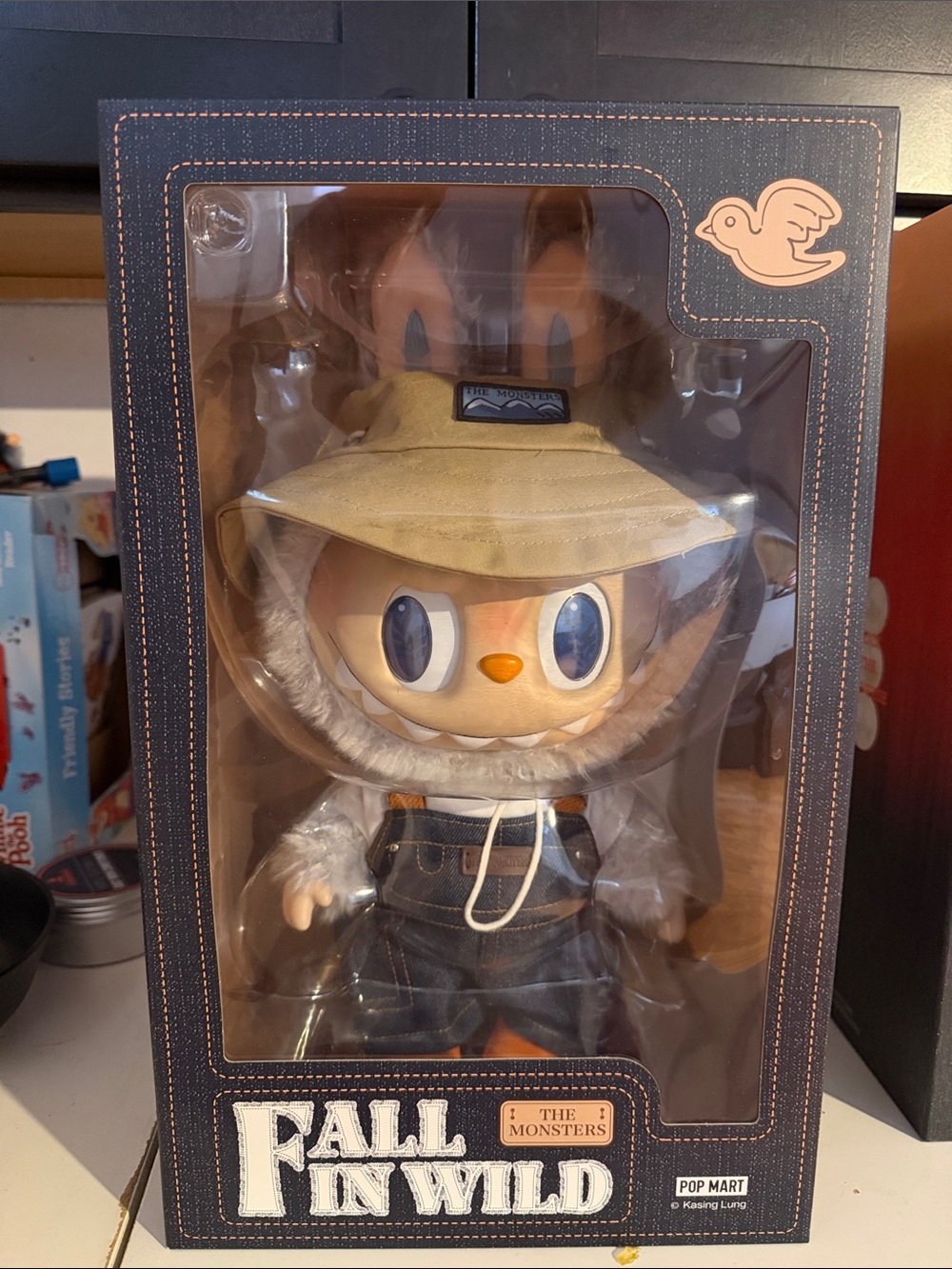 Fall In Wild Plush Figure in Tan Hat and Navy Overalls